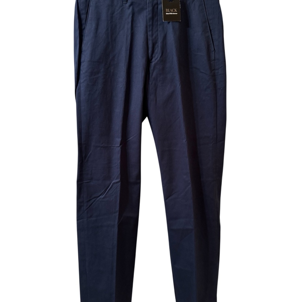 Saks Fifth Avenue Navy Blue Men’s Dress Pants with Tapered Leg NWT 32x32